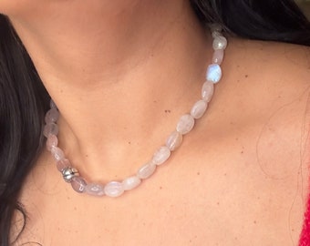 Collier Shasha en améthyste et pierre de lune