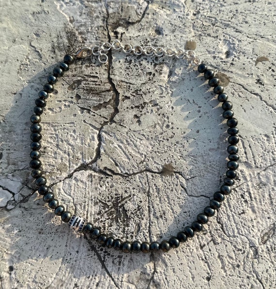 Shyam Hematite Necklace, Gothic Jewelry, beaded n… - image 8