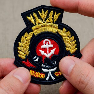 Marinofficersmössa med ankare, strykmärke (7 x 6 cm)