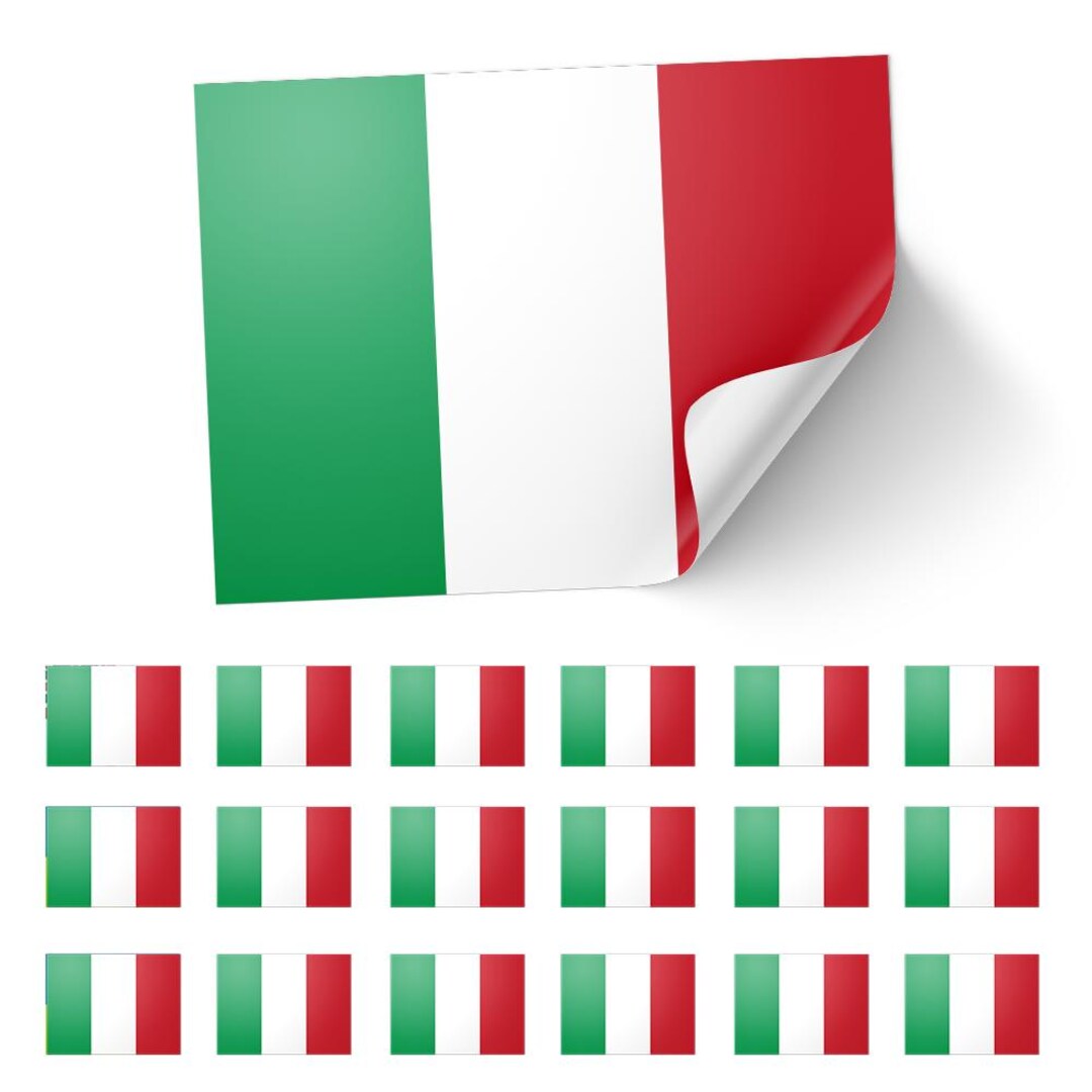 PTDecals 2 PCS Mini Italian Flag Emblem Stickers - 58x14mm Zinc Alloy Decals For Car Fender, Window