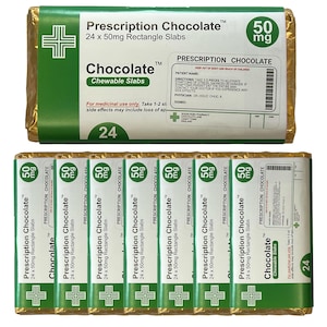 10 X Novelty Prescription Chocolate Wrappers -  Sweet Label Gift Funny Prank Wraps