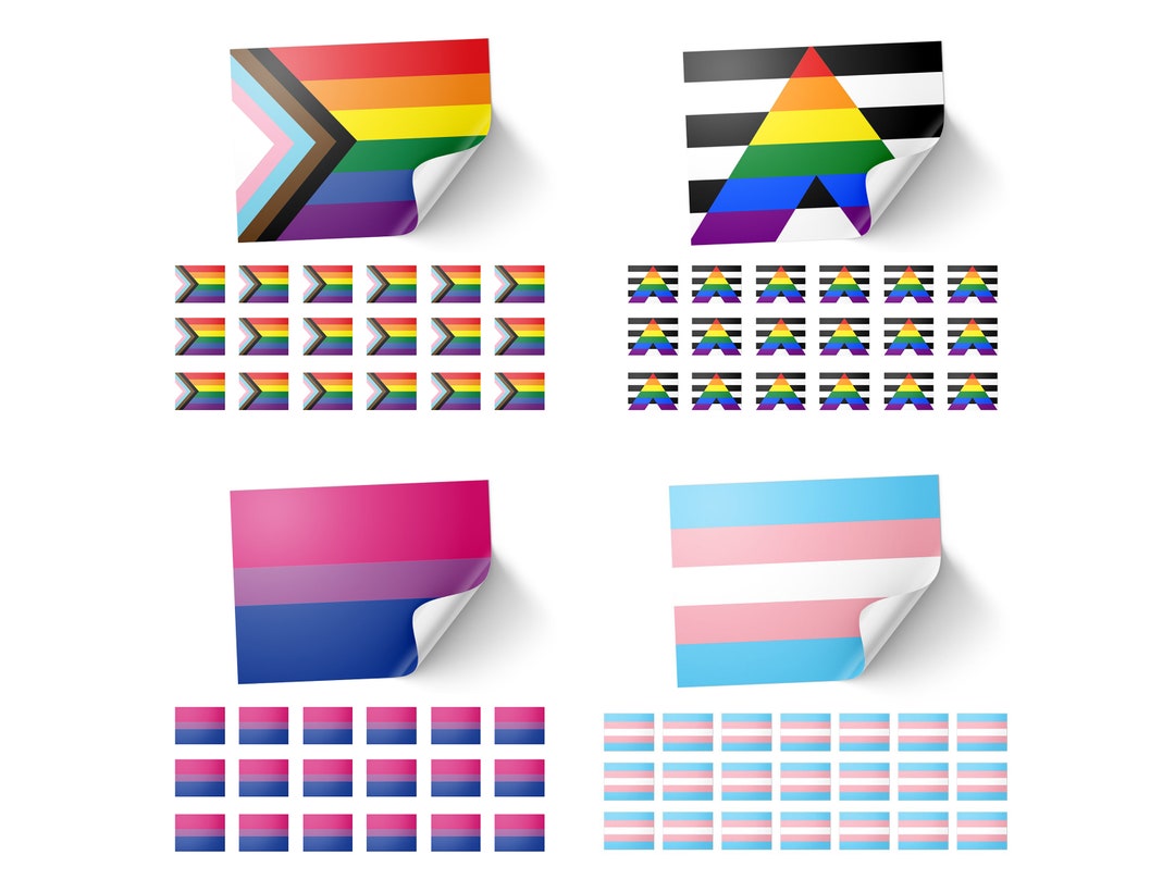 LGBTQ+ Pride Flag Stickers: Rectangle Decals, 20-pack - Etsy