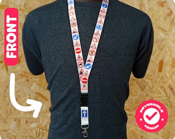 UK Road Sign Lanyard Driving Instructor Learner Driver Traffic Sign Design Neck Strap for Keys ID Badge Holder