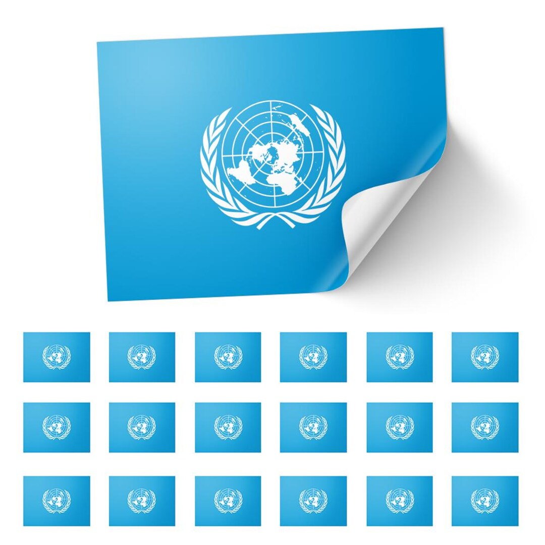 United Nations Flag Stickers - 20 Rectangle UN Decals - Etsy