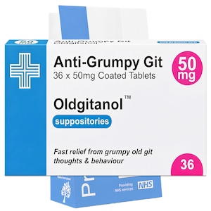 Anti-Grumpy Git Oldgitanol Medicinering Box Receptbelagt Skämt Roligt Skämt + Gratis Receptväska
