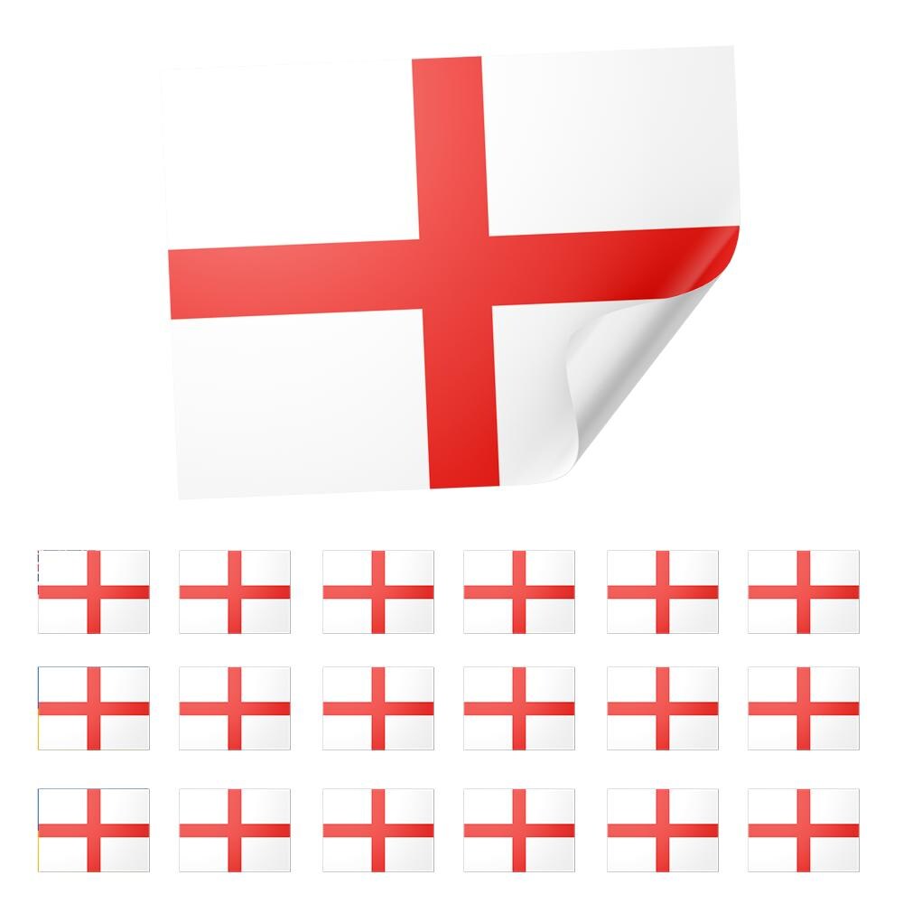St. George Stickers England St George Cross Flag Stickers: 20 Glossy Rectangle Decals - Etsy UK