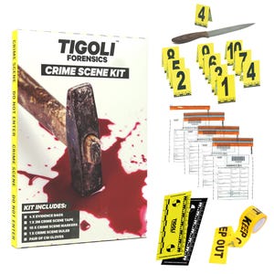 Tatort Murder Mystery Kit | Party Halloween Polizei Beweise Detektiv CSI Forensik