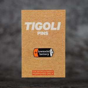 Low Social Battery Pin Badge
