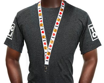 I Love Burgers Fast Food Funny | Fun Double-Sided Satin Lanyard with Metal Clasp | Perfect for Food Lovers, Chefs & Everyday Use