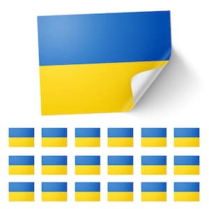 20 adesivi con bandiera ucraina - rettangolari per eventi, laptop, viaggi e feste, 8,5 x 5,5 cm