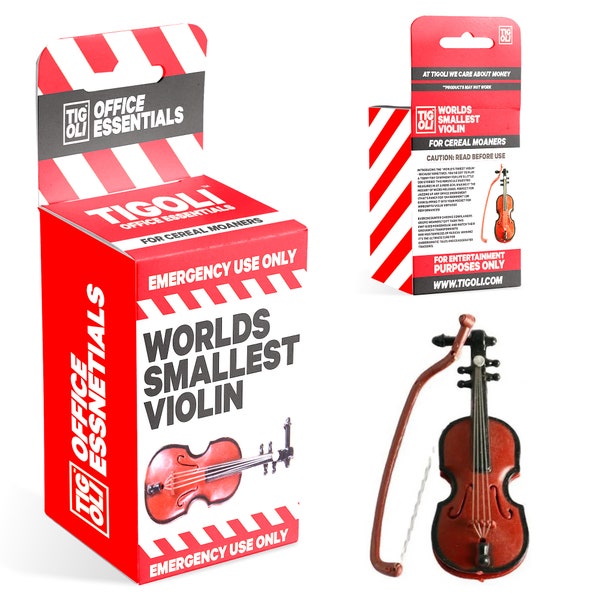 Il violino d'emergenza più piccolo al mondo! - Office Essentials Moaners Regalo Compleanno Natale Scherzo segreto di Babbo Natale