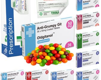 Novelty Prescription Joke Skittles Sweets, 36g | Vegan & Vegetarian