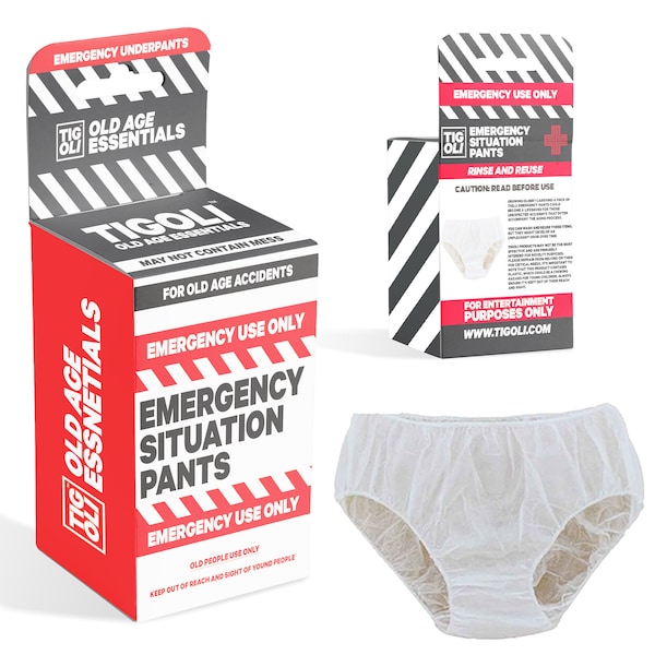 Emergency Situation Pants! - Old Age Retirement Gift Birthday Christmas Secret Santa Joke