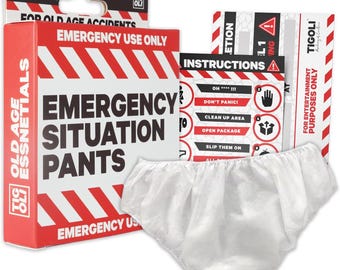 Emergency Situation Pants! - Old Age Retirement Gift Birthday Christmas Secret Santa Joke