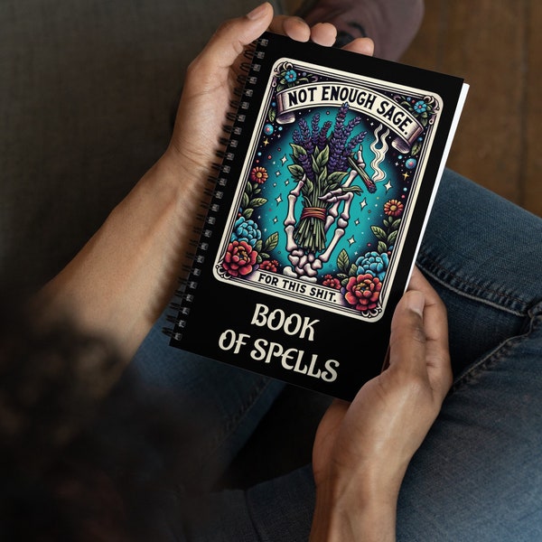 Stay Organized with Our Custom sage tarot card Wire-Bound Notebook for Inspiration, Ideas, Dreams, and the Book of Spells!