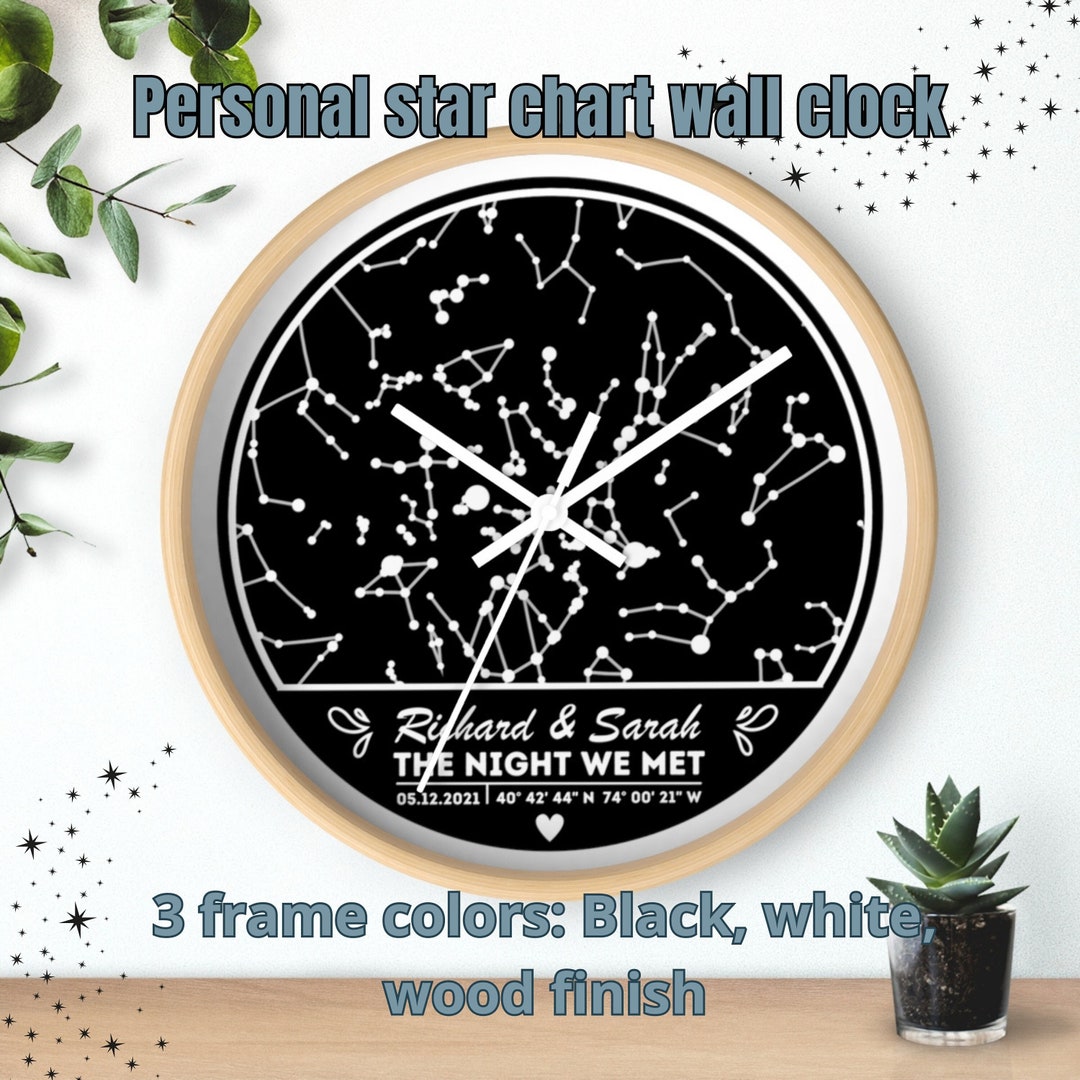 10 Inch Star Black Wall Clock:the Night We Met Personalized - Etsy