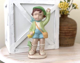 Vintage 1980 Ceramic Boy Figurine