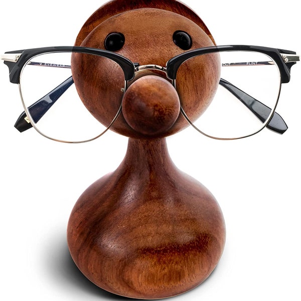 Glasses Holder - Handmade Wooden Carved - Christmas Gift for Men & Women - Father's Day Gift - Spectacle Holder - Desktop Display