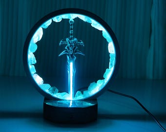 Ręcznie robiona lampka nocna Lich King Frostmourne: WoW Flowing Water Sword