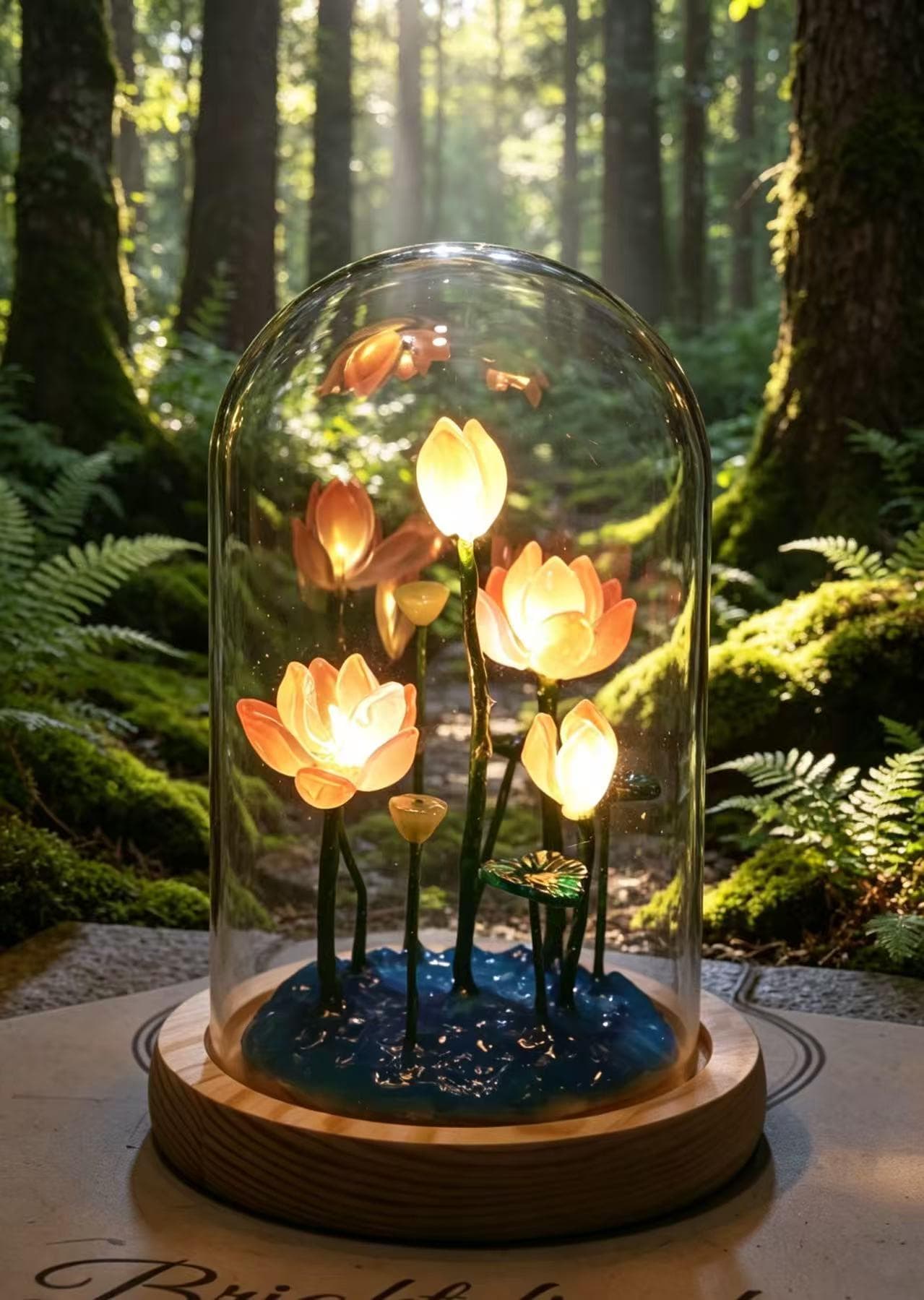 Water Lily Stained Glass Lamp - Etsy