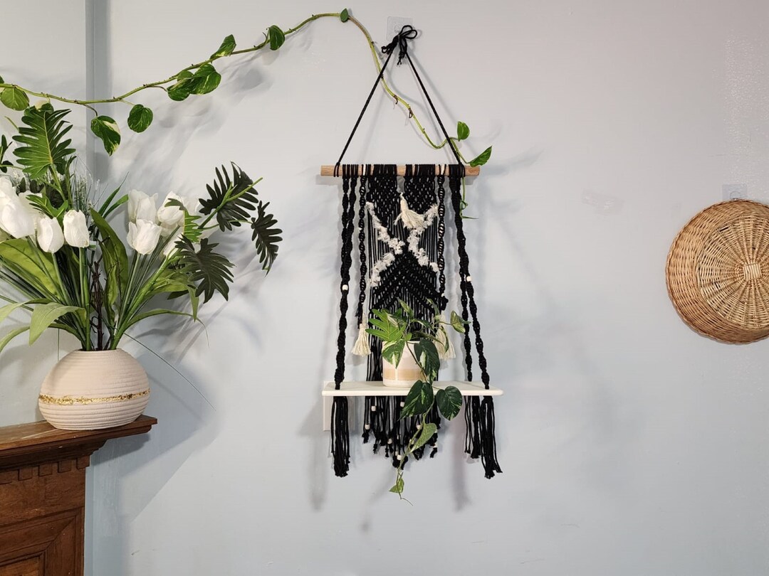 Hanging Macrame Shelf Etsy
