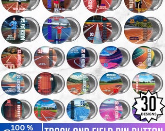 Track and Field Pin Button, Canva Editable Track Sports Background, Track and Field Memory Mate, Athletics Event, Running Team Pin Button