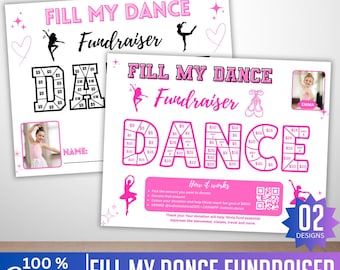 Fill My Dance Fundraiser Canva Editable Template, My Season Fundraiser Dance Team, Sponsor My Season Fundraiser Design, Digital Download