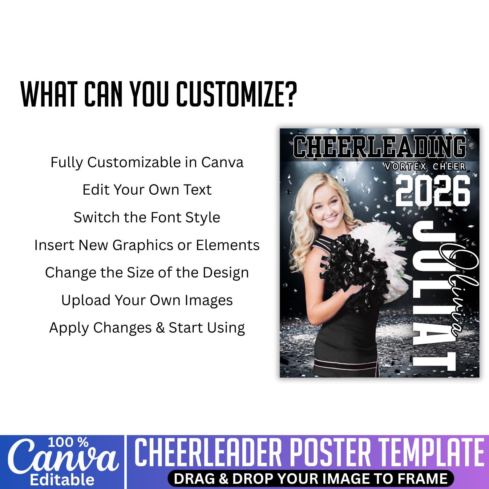 50 Cheerleading Backdrops Bundle, Custom Cheer Digital Background ...