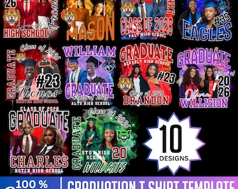 2026 Graduation T Shirt Template, Canva Editable Grad Bootleg Shirt Design, Class of 2026 Senior Design, Printable Sublimation Graphic