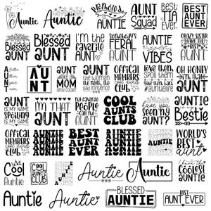 40 Tante SVG-Bundle, gesegnete Tante SVG, beste Tante aller Zeiten, Lieblingstante Design, Tante Png-Bundle, Retro Tante SVG, Cricut & Silhouette-Datei