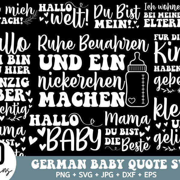 Deutsch Baby Zitat Plotterdatei Svg Bundle,  Baby Meilenstein Runden Plotterdatei SVG, Neugeborene Zitat Clipart, Baby Junge Svg Bundle