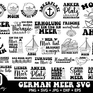 Pacchetto Deutsche Küste Svg, Deutsche Küste Design, Küstenlandschaft Svg, Strand Plotterdatei, Meereslandschaft SVG, Deutsche Nordsee SVG