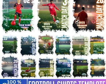Fußball-TShirt Canva Vorlagenpaket, Fußballspieltag Canva bearbeitbares Design, Fußballspieltag-Shirt personalisierte High School Sublimation