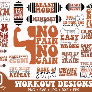20 Workout SVG Bundle, gym svg bundle, Exercise Svg, fitness svg, Workout Wavy Svg,, Gym Quotes Svg, Gym Cut File, hustle svg