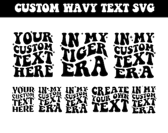 Texto ondulado personalizado Svg, Svg apilado ondulado personalizado, Letras onduladas personalizadas Svg, Svg retro, Fuente ondulada personalizada Svg, Texto ondulado retro personalizado Svg, png, dxf