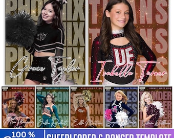 Cheerleader & Dancer Canva Editable Template, Cheerleading Banners, Senior Sports Poster, Memory Mate Gifts, Custom Cheer Digital Background