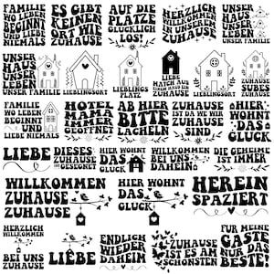 30 German Home Svg Bundle, House Heart Love Botanical svg, Plotter File, Home lettering sayings svg, Heart Love Botanical, Plotter gift Svg