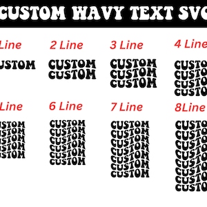 Custom Wavy Text Svg, custom wavy stacked svg, Custom wavy letters svg, Retro Svg, custom wavy font svg,Custom Retro Wavy Text Sv