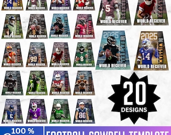 Football Cowbell Canva Editable Template, Football Cowbell Design, Custom Cowbell Design, Drag & Drop Game Day Spirit Template, Digital File