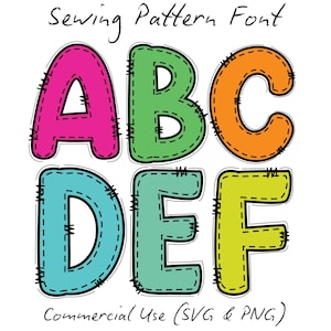 Pacote de PNG de alfabeto colorido brilhante, 6 conjuntos alfabéticos, paleta de cores brilhantes, fonte de alfabetos Doodle, downloads digitais para sublimação