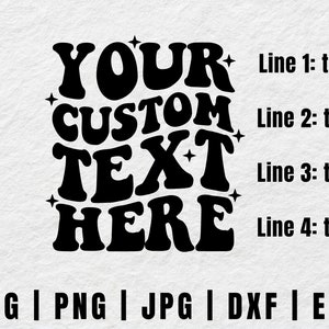 Texte ondulé personnalisé Svg, svg lettres ondulées personnalisées, svg polices ondulées personnalisées, svg empilé ondulé personnalisé, police ondulée personnalisée, svg rétro ondulé personnalisé, png