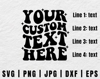 Custom Wavy Text Svg, Custom wavy letters svg, custom wavy font svg, custom wavy stacked svg, custom wavy font, custom wavy retro svg, png