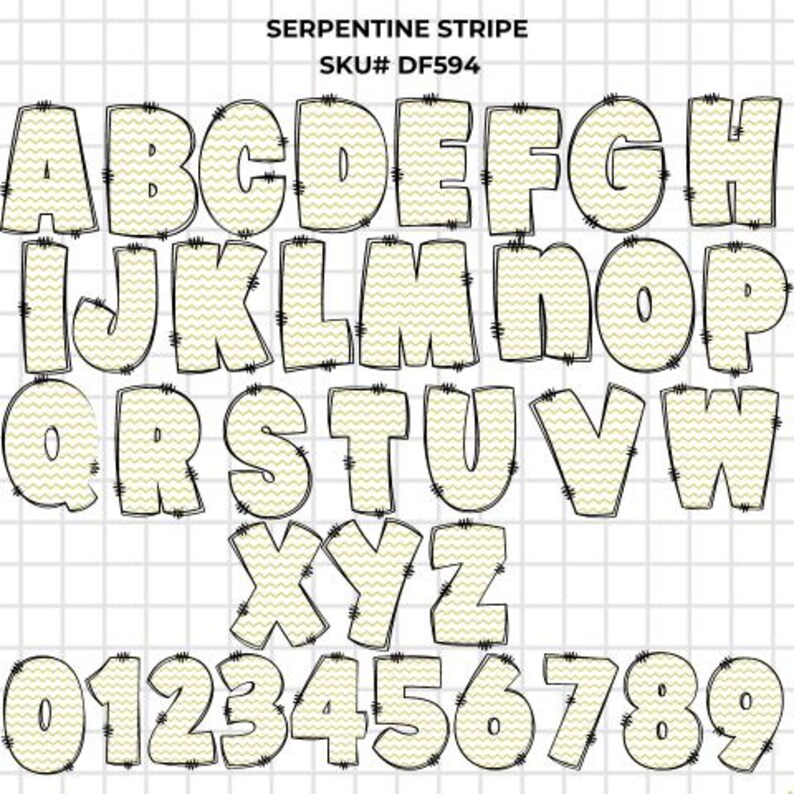 Stripes Pattern Alphabet Clipart, Stylish Sublimation Alphabet