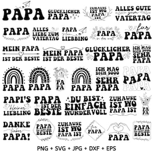 30 German Papa Plotter File, German Vatertag, Vatertags Svg, Papa Leben Svg, Vater Shirt Svg, Dad Sublimation Svg, Bester Papa Aller Zeiten