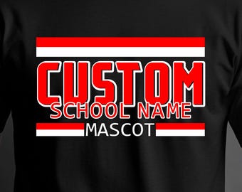 Custom School Name Mascot Design, Custom Mascot Design, T-Shirt School PNG, Team and Business Designs, Digital Download