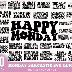 Segunda-feira retrô, SVG sarcástico e preto, Segunda-feira motivacional, Citações inspiradoras, Frases engraçadas e atrevidas, SVG moderno, Caneca de segunda-feira, Domingo