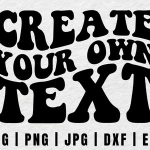 Letras onduladas personalizadas SVG, citação de fonte ondulada, arquivos gráficos de alfabeto ondulado, texto ondulado retrô personalizado SVG, letras onduladas coloridas empilhadas