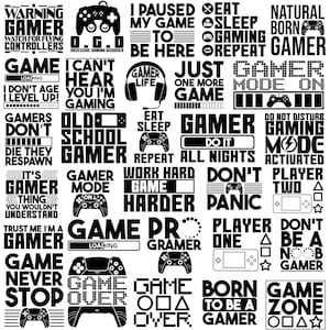 30 Gaming-Svg-Design, Gaming-Designs-Svg, Videospiel- Controller-Svg, lustige Gamer-Sprüche, Gamer-Zitate-Svg, Born To Be a Gamer