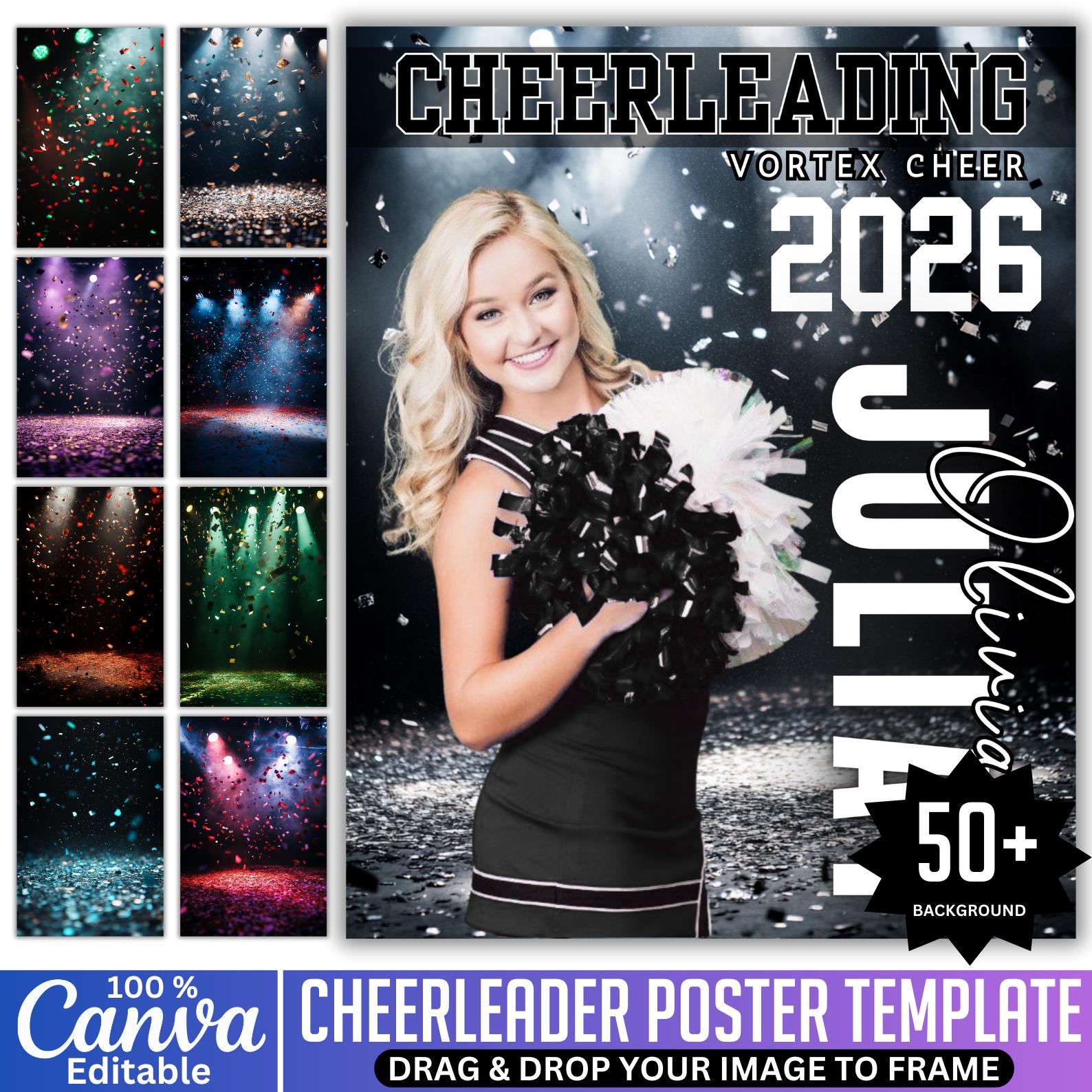 50 Cheerleading Backdrops Bundle, Custom Cheer Digital Background ...
