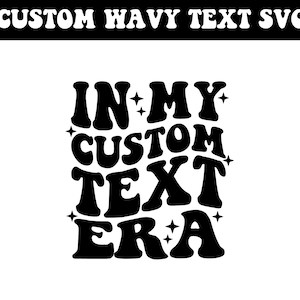 Svg de texte ondulé personnalisé, svg empilé ondulé personnalisé, svg de police ondulé personnalisé, Svg de texte ondulé rétro personnalisé, svg rétro ondulé personnalisé dxf eps